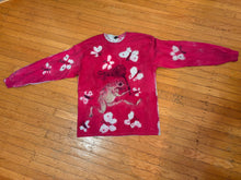 Load image into Gallery viewer, size L frog hunting butterflies in the sunset longsleeve tee